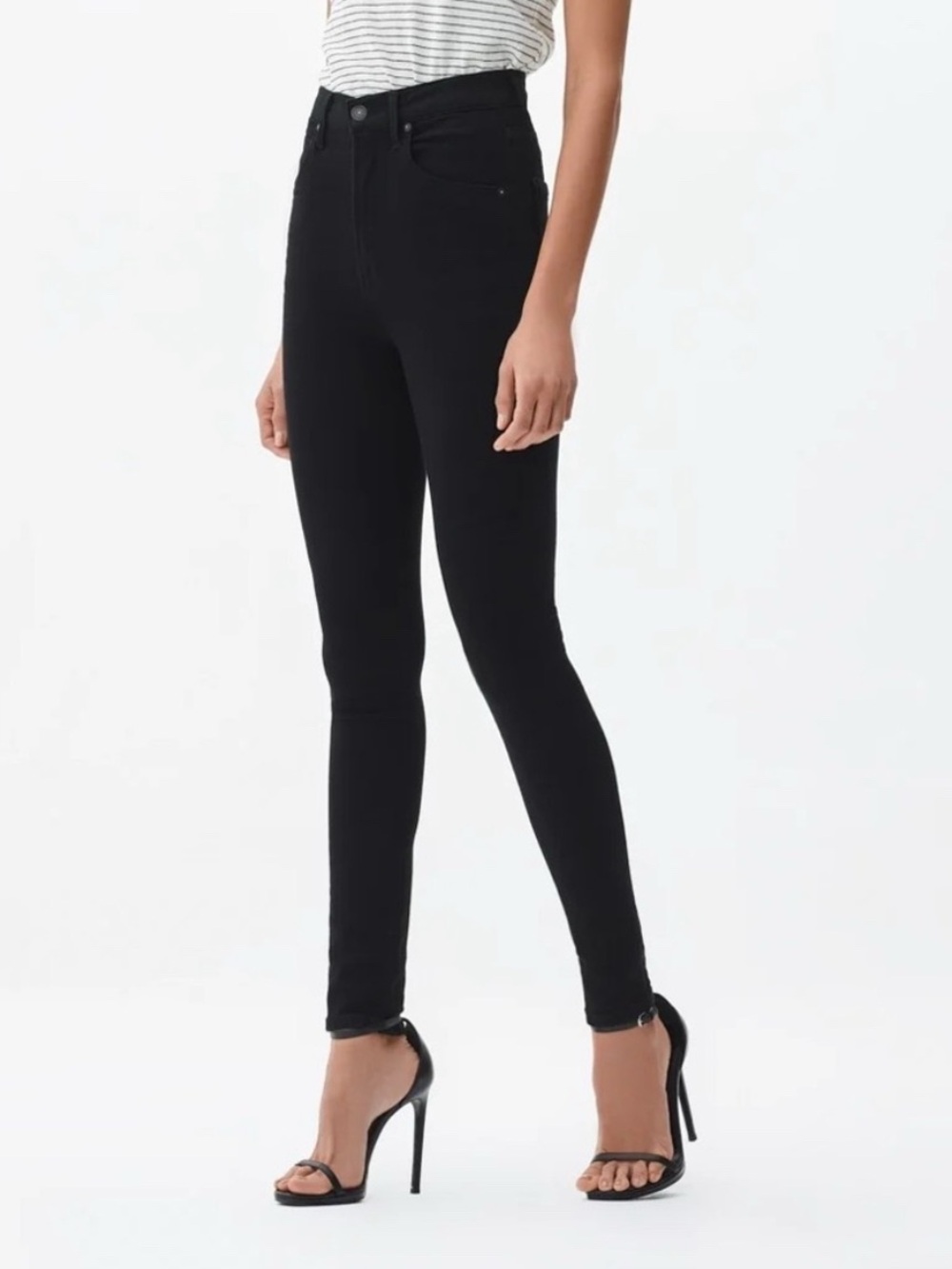 Citizens of Humanity Chrissy High Rise Skinny Jeans Black Cigarette Style Denim